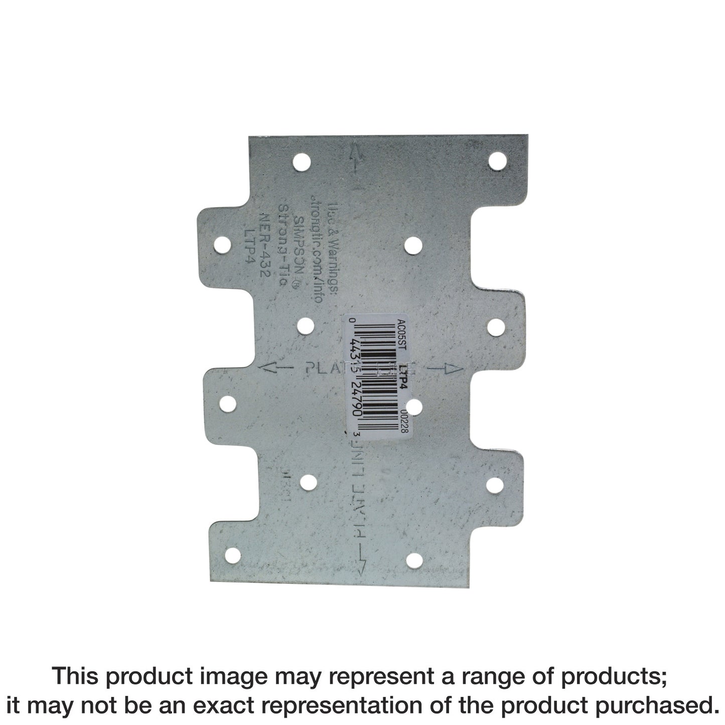 Simpson Strong-Tie LTP4Z LTP 3 in. x 4-1/4 in. ZMAX® Galvanized Lateral Tie Plate (Pack of 19200)