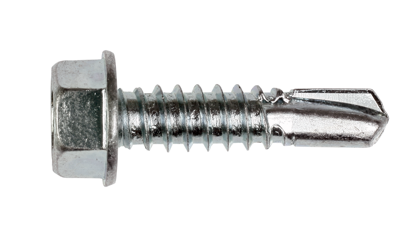 Simpson Strong-Tie E1B1414B Self-Drilling E Metal Screw — #14 x 1 in. 3/8-Hex, Clear Zinc (2500-Qty)