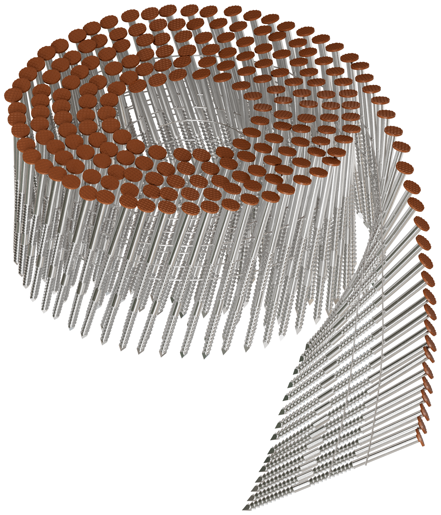Simpson Strong-Tie S13A225CCS 15° Wire Coil, Painted Full Round Head, Ring-Shank Nail — 2-1/4 in. x .092 in. Type 304, Sienna (3600-Qty) (Pack of 90)