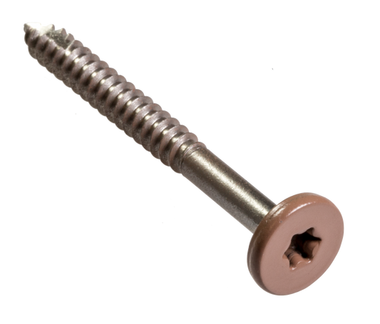 Simpson Strong-Tie T08175FS75TN03 Fascia Board Screw — #8 x 1-3/4 in. T-20 6-Lobe Pancake Head Type 316, Tan 03 (75-Qty) (Pack of 500)