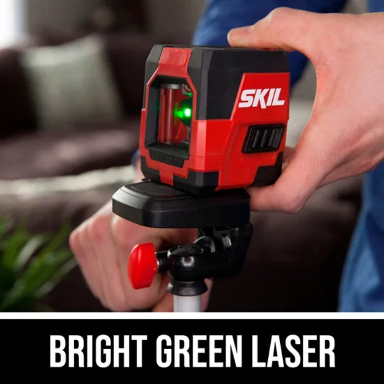 SKIL LL9324G-01 Self-leveling Green Cross Laser with Clamp