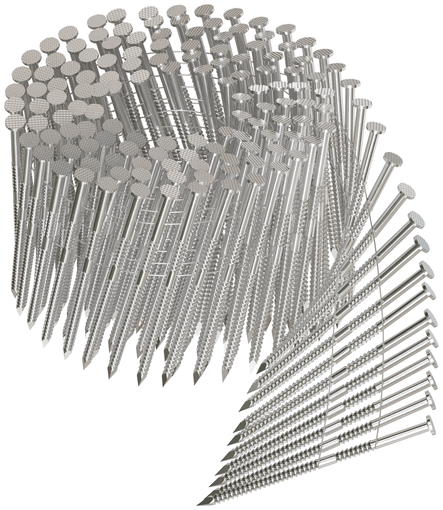 Simpson Strong-Tie S10A325PNJ 15° Wire Coil, Full Round Head, Ring-Shank Decking/Framing Nail — 3-1/4 in. x .131 in. Type 304 (1800-Qty) (Pack of 80)