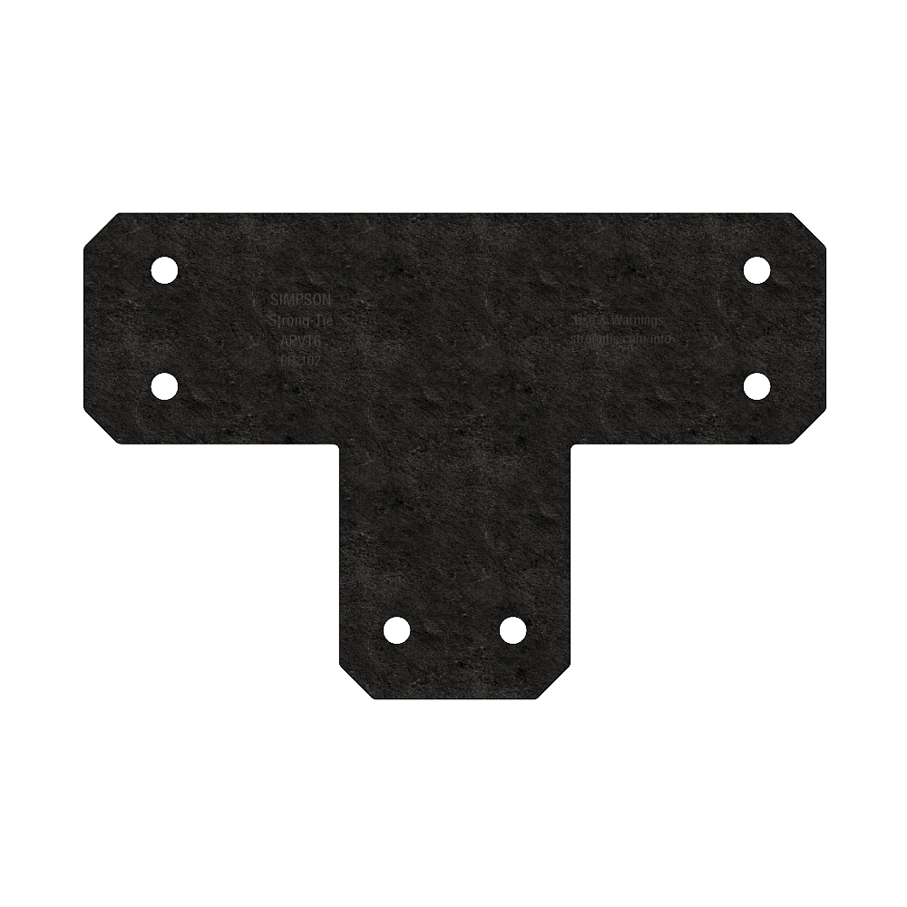 Simpson Strong-Tie APVT6 Outdoor Accents® Avant Collection™ ZMAX®, Black Powder-Coated T Strap for 6x6 (Pack of 8)