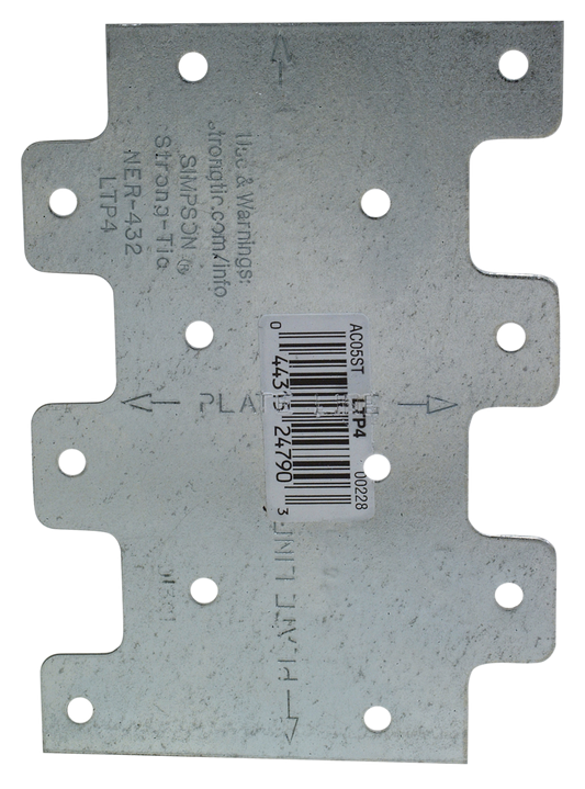 Simpson Strong-Tie LTP4 LTP 3 in. x 4-1/4 in. Galvanized Lateral Tie Plate (Pack of 200)