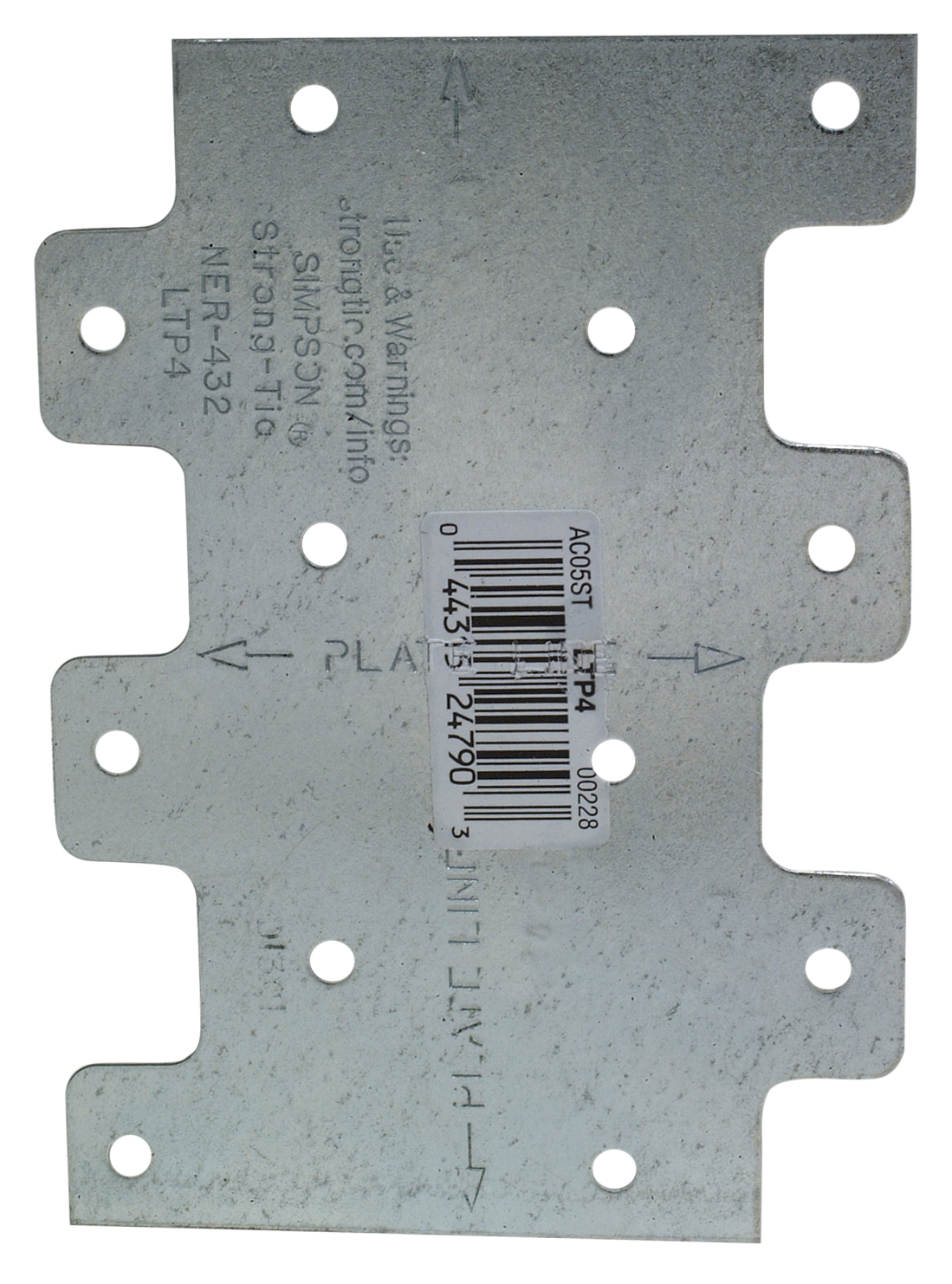 Simpson Strong-Tie LTP4 LTP 3 in. x 4-1/4 in. Galvanized Lateral Tie Plate (Pack of 19200)