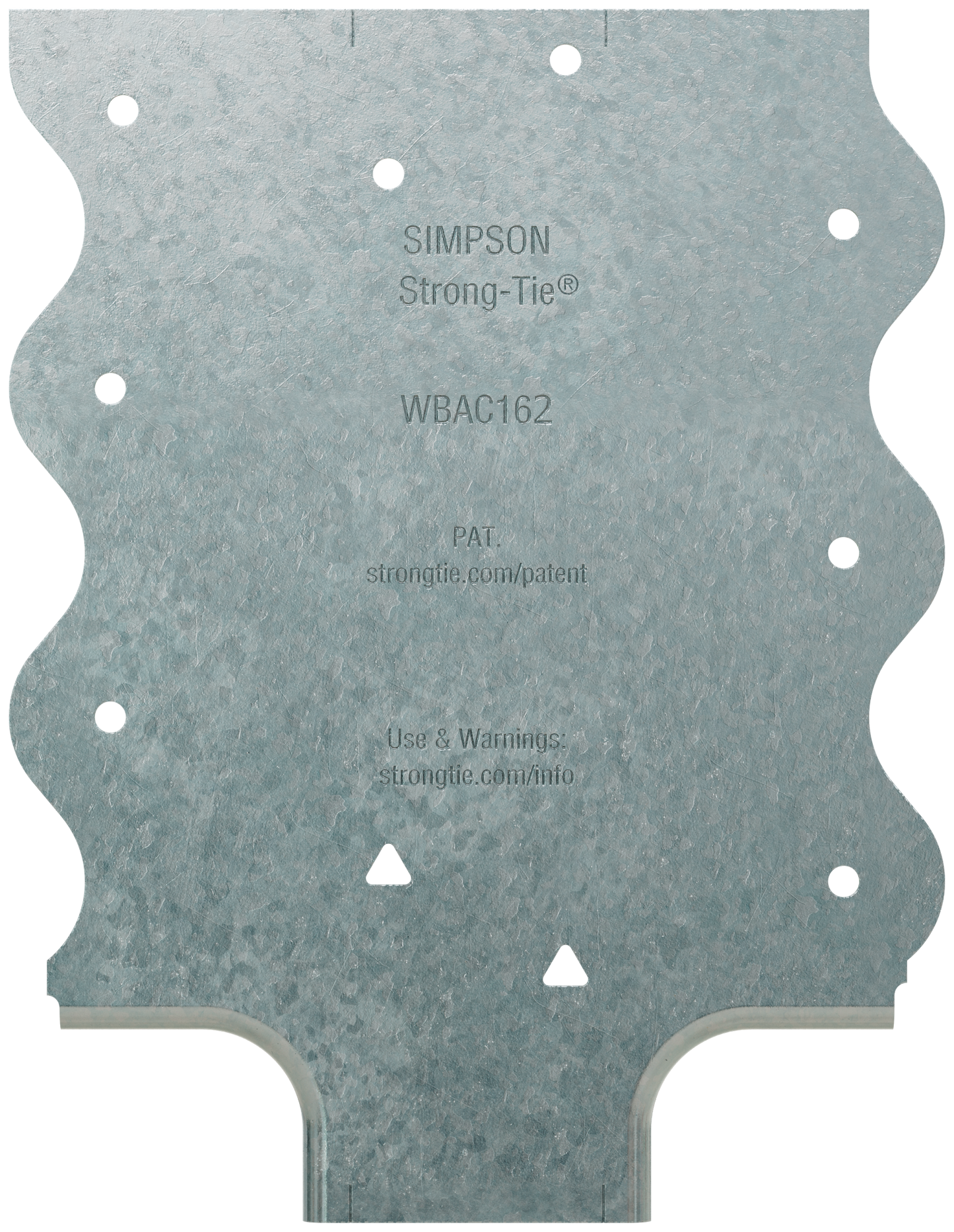 Simpson Strong-Tie WBAC162-R50 WBAC Wood Backing Steel Connector for 1-1/4 in. to 1-5/8 in. Flange (50-Qty)