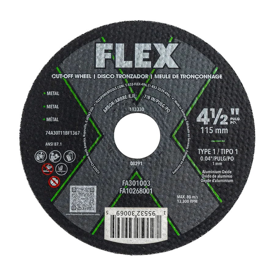 FLEX FA301003 4.5" x 0.04" x 7/8" Cut -Off Disc Type 1