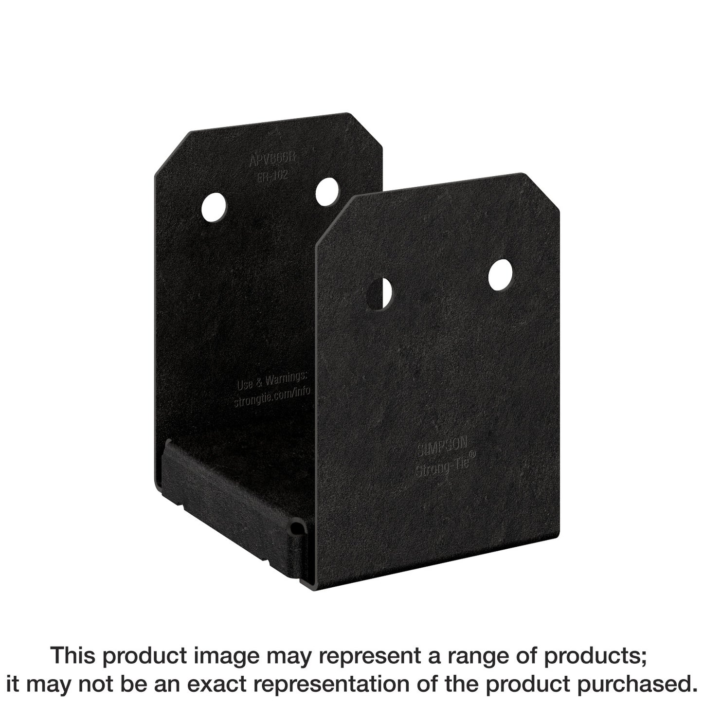 Simpson Strong-Tie APVB66R Outdoor Accents® Avant Collection™ ZMAX®, Black Powder-Coated Post Base for 6x6 Rough
