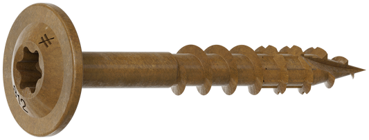Simpson Strong-Tie CBT08114R100 Wafer-Head Construction Screw — #8 x 1-1/4 in. T20, Quik Guard®, Tan (100-Qty) (Pack of 1440)