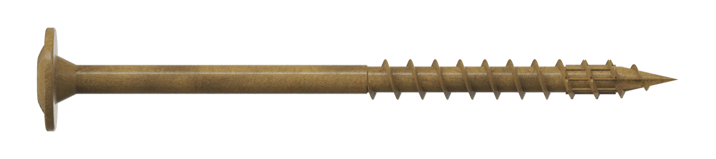 Simpson Strong-Tie CBT08212R60 Wafer-Head Construction Screw — #8 x 2-1/2 in. T20, Quik Guard®, Tan (60-Qty)