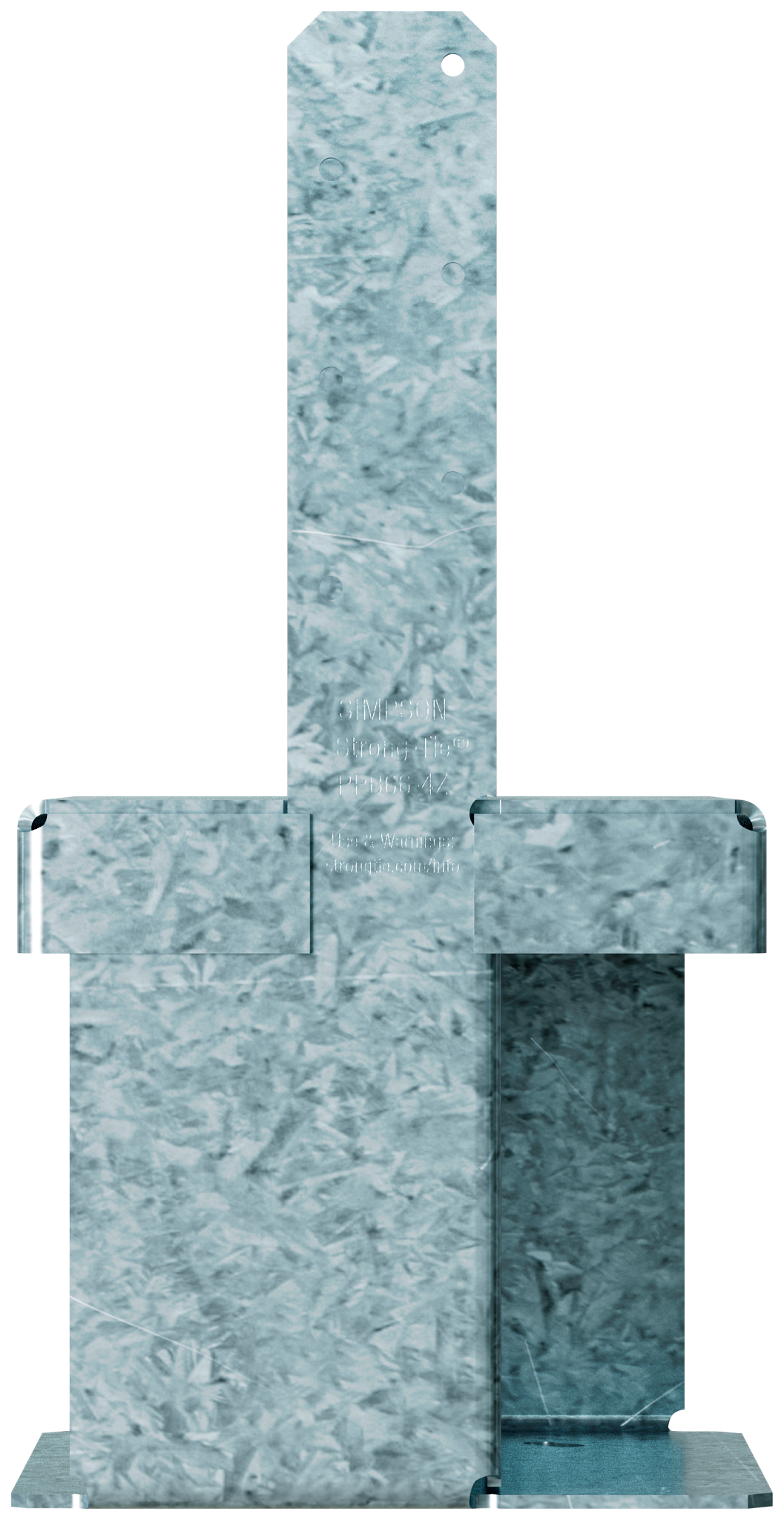 Simpson Strong-Tie PPB66-4Z PPBZ™ Porch Post Base for 6x6 Post and 4 in. Slab (Pack of 4)