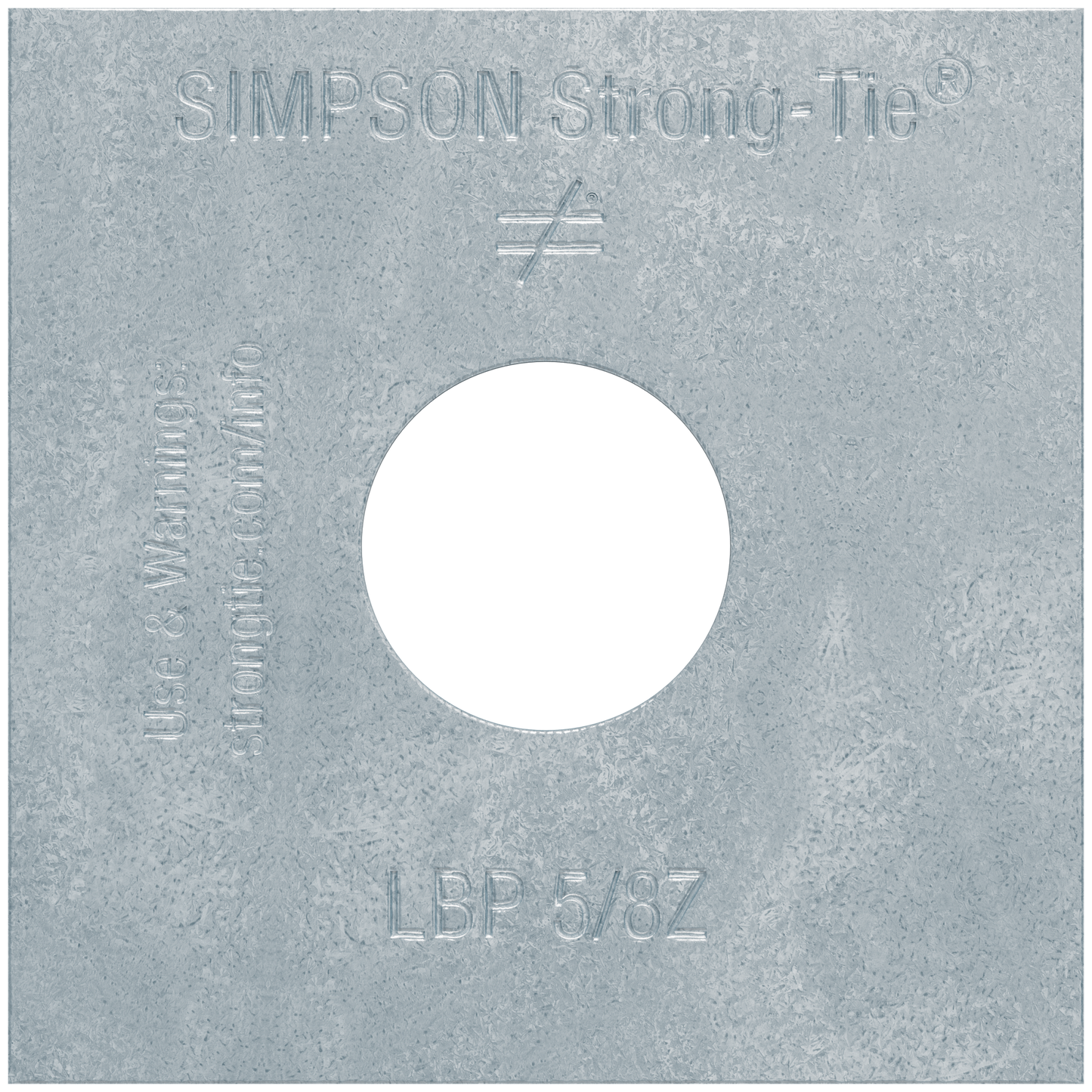 Simpson Strong-Tie LBP 5/8Z LBP 2 in. x 2 in. ZMAX® Galvanized Bearing Plate for 5/8-in. Dia. Anchor Bolt (Pack of 50)