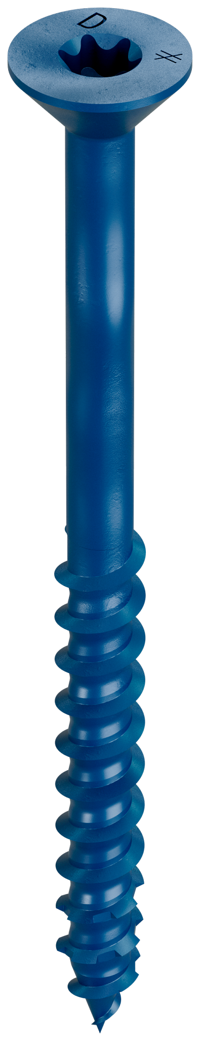 Simpson Strong-Tie TNT25314TF Titen Turbo™ — 1/4 in. x 3-1/4 in. 6-Lobe Flat-Head Concrete and Masonry Screw, Blue (100-Qty)