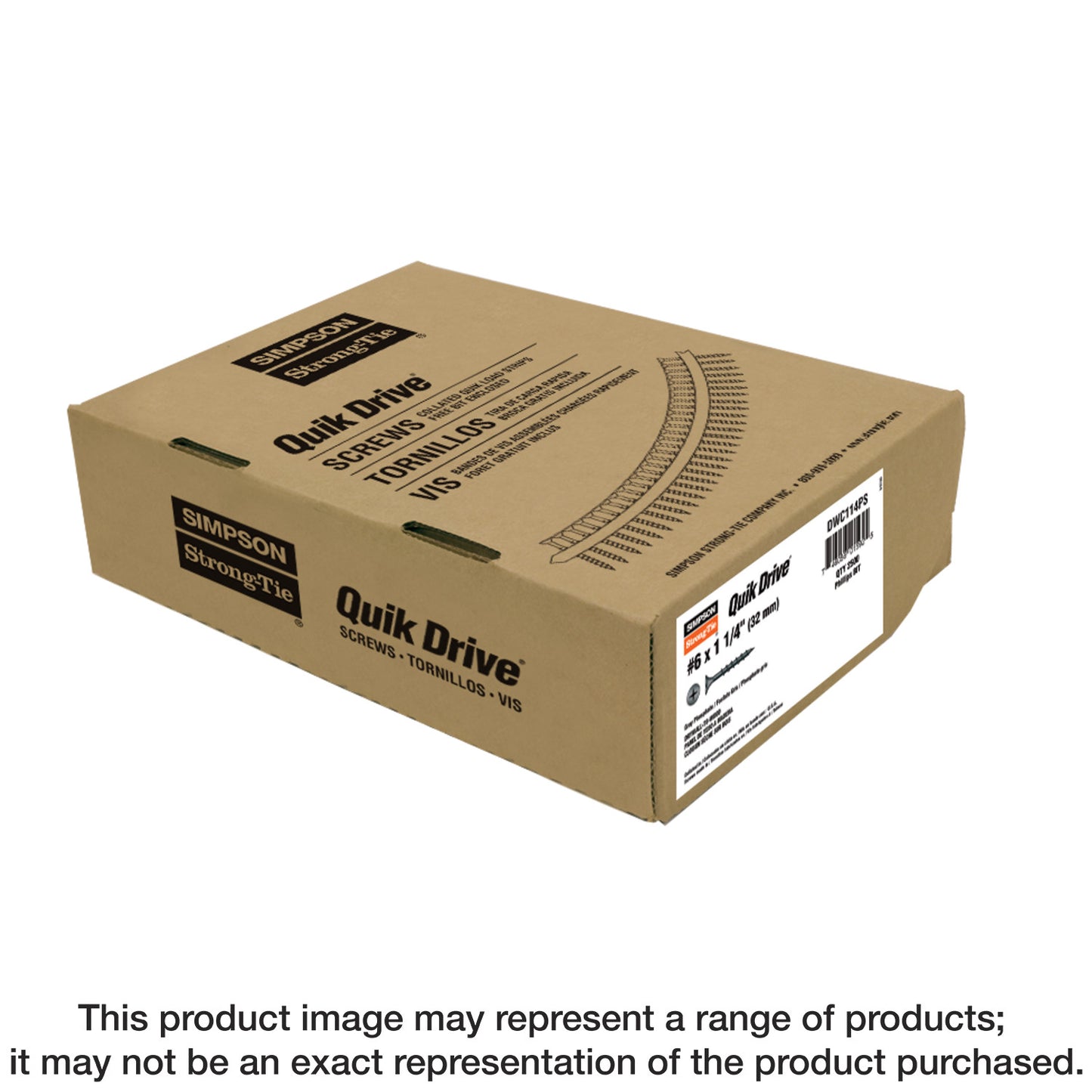 Simpson Strong-Tie DWC1PS DWC Drywall Screw (Collated) — #6 x 1 in. #2 Phillips Bugle-Head (2500-Qty) (Pack of 100)