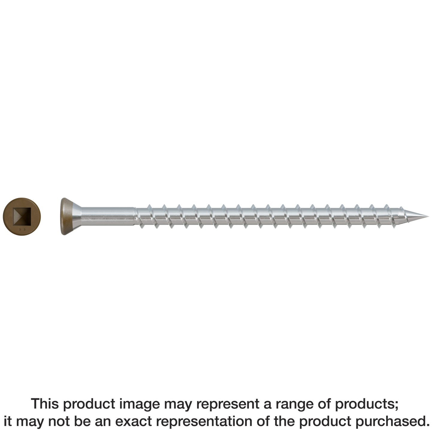 Simpson Strong-Tie DTH212S305BR01 Trim-Head Screw — Sharp Point (Collated) — #7 x 2 in. #2 SQ Type 305, Brown 01 (1000-Qty)