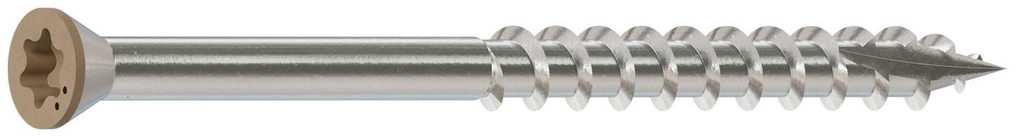 Simpson Strong-Tie S07225FTBTN Trim-Head Screw, 6-Lobe Drive — #7 x 2-1/4 in. T15 Type 305, Tan (1750-Qty)