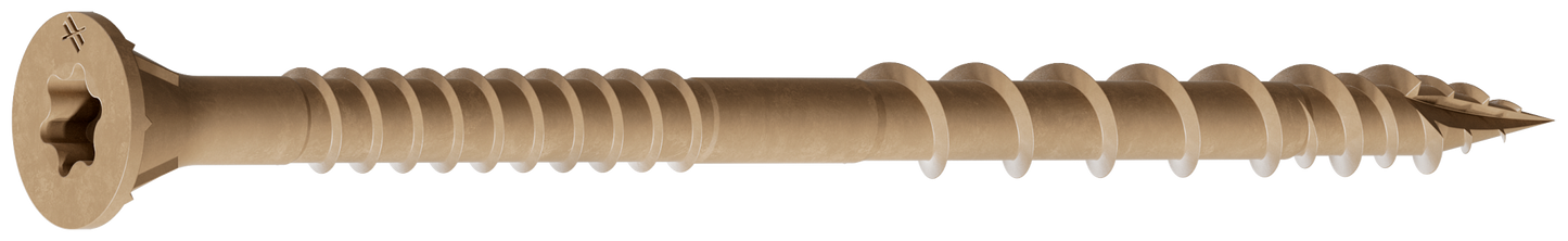 Simpson Strong-Tie DSVT3R770 Deck-Drive™ DSV WOOD Screw — #10 x 3 in. T25, Flat Head, Quik Guard®, Tan (770-Qty) (Pack of 4)
