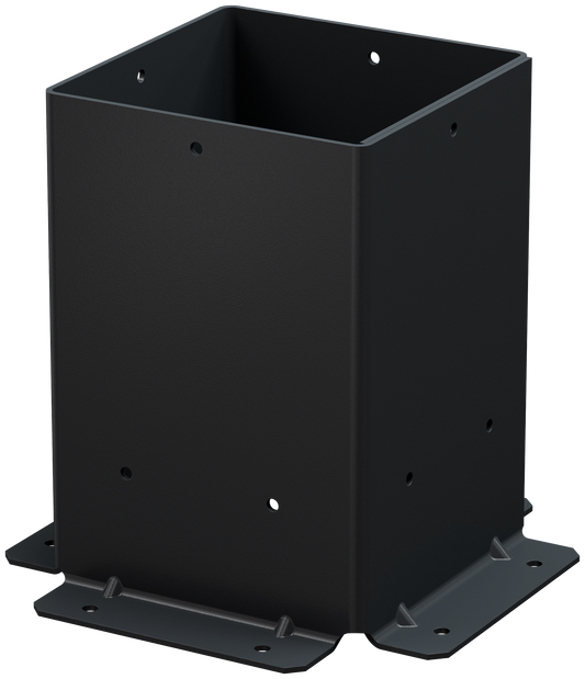 Simpson Strong-Tie SAGE-B66-KT2 Outdoor Accents® Sage System™ Black Powder-Coated Post Base for 6x6 with Screws (2-Qty)