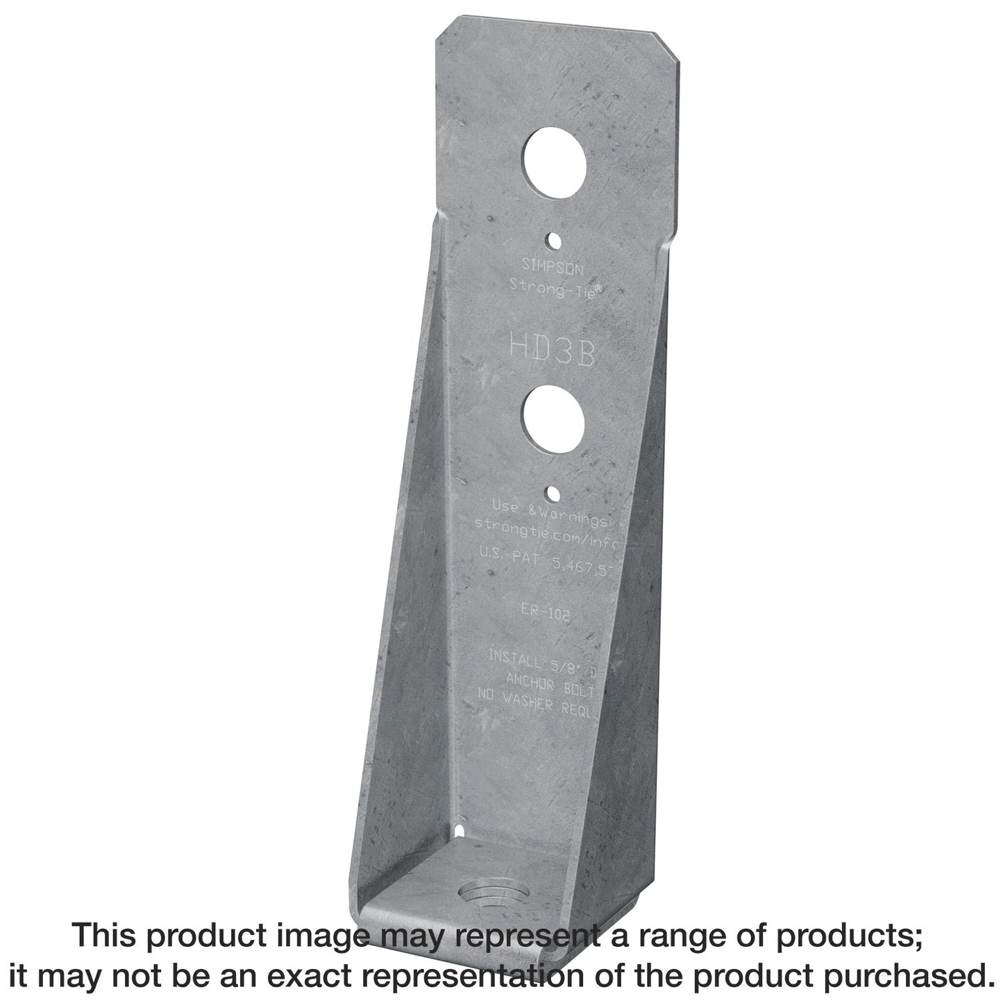 Simpson Strong-Tie HD3BHDG HDB 8-5/8 in. Hot-Dip Galvanized Bolted Holdown