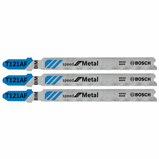 BOSCH T121AF3 3 pc. 3-5/8 In. 21 TPI Speed for Metal T-Shank Jig Saw Blades