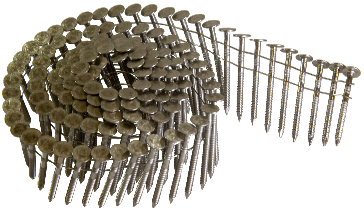 Simpson Strong-Tie S11A175RNBP 15° Wire Coil, Full Round Head, Ring-Shank Roofing Nail — 1-3/4 in. Type 304 (480-Qty) (Pack of 192)