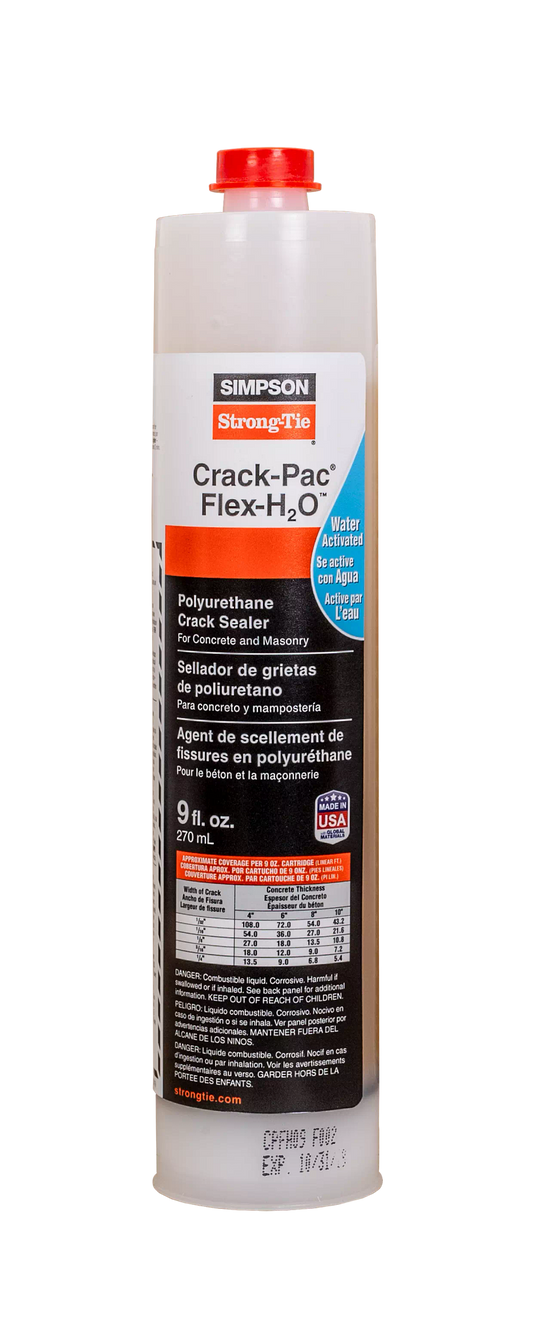 Simpson Strong-Tie CPFH09 Crack-Pac® Flex-H2O™ 9 oz. Polyurethane Crack Sealer Cartridge