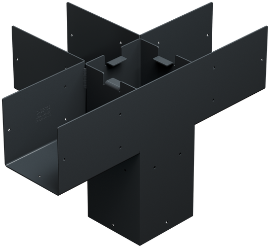 Simpson Strong-Tie SAGE-T66-KT1 Outdoor Accents® Sage System™ Black Powder-Coated Middle-T Connector for 6x6 with Screws (Pack of 18)
