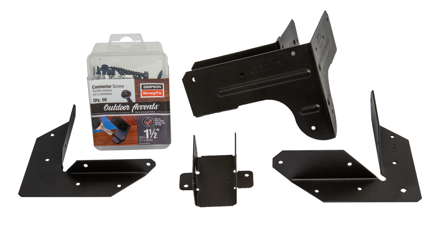 Simpson Strong-Tie APRTC2 Outdoor Accents® ZMAX®, Black Rigid Tie® Corner Connector for 2x Joist, 2x4 Post