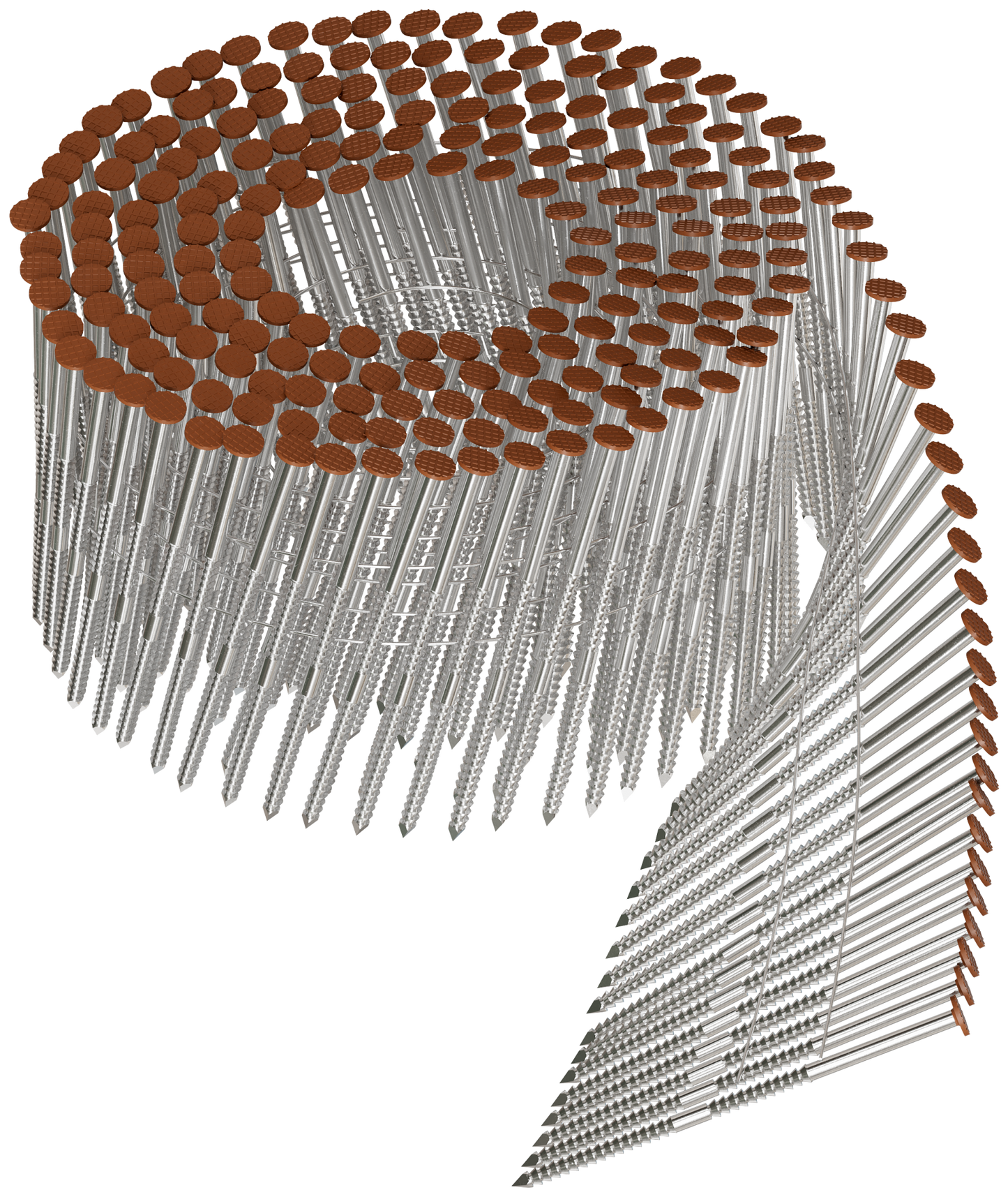 Simpson Strong-Tie S13A250CCS 15° Wire Coil, Painted Full Round Head, Ring-Shank Nail — 2-1/2 in. x .092 in. Type 304, Sienna (3600-Qty)