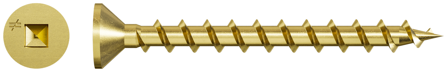 Simpson Strong-Tie WSCLT134S WSCLT Wood Screw (Collated) — #8 x 1-3/4 in. #2 Square, Flat Head, Yellow Zinc (2000-Qty)