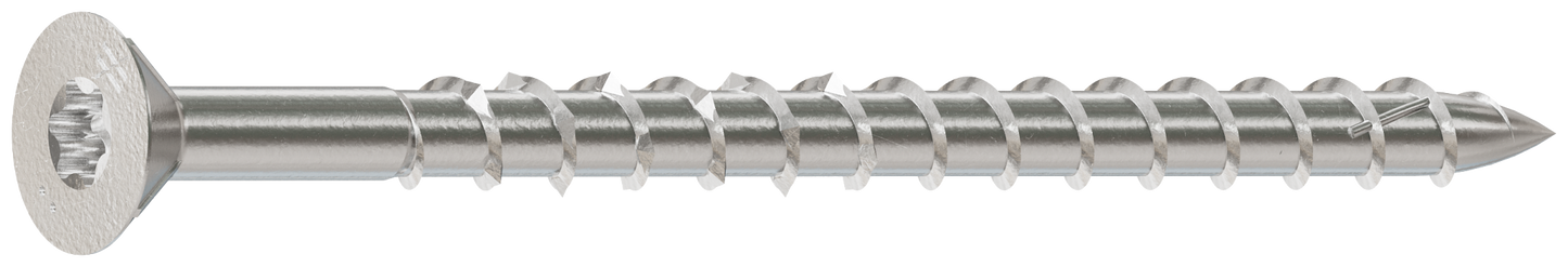 Simpson Strong-Tie S08250WPF1 Deck-Drive™ DWP WOOD SS Screw — #8 x 2-1/2 in. T-20, Flat Head, Type 305 (1 lb.)