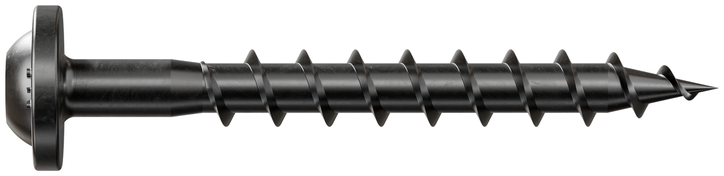 Simpson Strong-Tie SD9112WDBBR50 Outdoor Accents® Wafer-Head Connector Screw — #9 x 1-1/2 in. Double-Barrier Coating, Black (50-Qty)