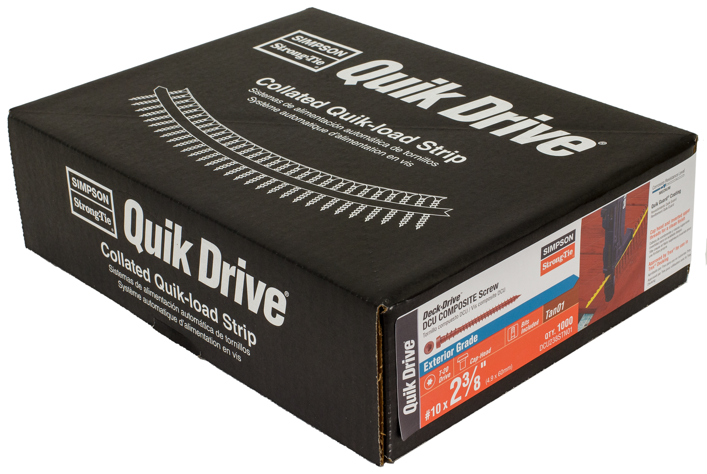 Simpson Strong-Tie DCU238STN01 Deck-Drive™ DCU COMPOSITE Screw (Collated) — #10 x 2-3/8 in. Quik Guard® Tan 01 (1000-Qty)