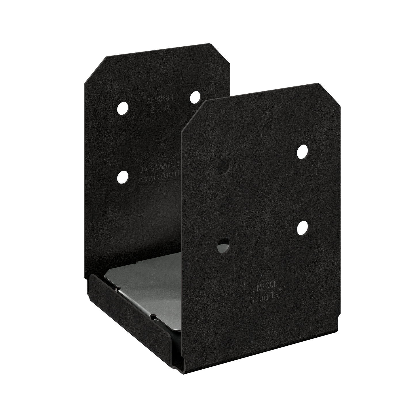 Simpson Strong-Tie APVB88R Outdoor Accents® Avant Collection™ ZMAX®, Black Powder-Coated Post Base for 8x8 Rough (Pack of 4)