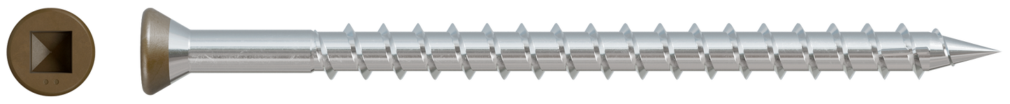 Simpson Strong-Tie DTH212S305BR01 Trim-Head Screw — Sharp Point (Collated) — #7 x 2 in. #2 SQ Type 305, Brown 01 (1000-Qty) (Pack of 100)
