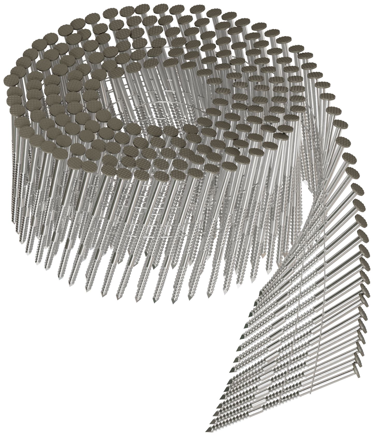 Simpson Strong-Tie S13A225CCG 15° Wire Coil, Painted Full Round Head, Ring-Shank Nail — 2-1/4 in. x .092 in. Type 304, Gray (3600-Qty) (Pack of 90)