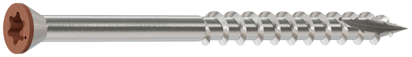Simpson Strong-Tie T07225FTBTN03 Trim-Head Screw, 6-Lobe Drive — #7 x 2-1/4 in. T15 Type 316, Tan 03 (1750-Qty) (Pack of 150)