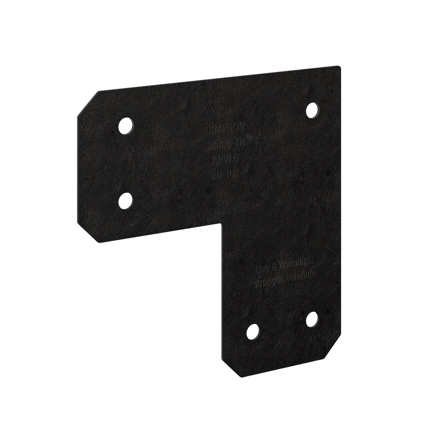 Simpson Strong-Tie APVL6 Outdoor Accents® Avant Collection™ ZMAX®, Black Powder-Coated L Strap for 6x6 (Pack of 288)