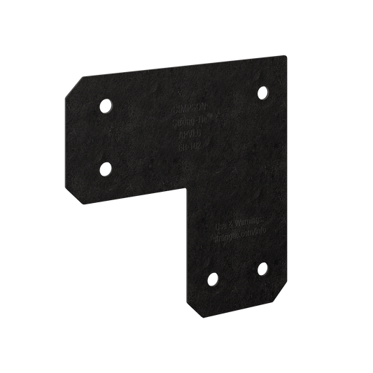 Simpson Strong-Tie APVL6 Outdoor Accents® Avant Collection™ ZMAX®, Black Powder-Coated L Strap for 6x6 (Pack of 288)