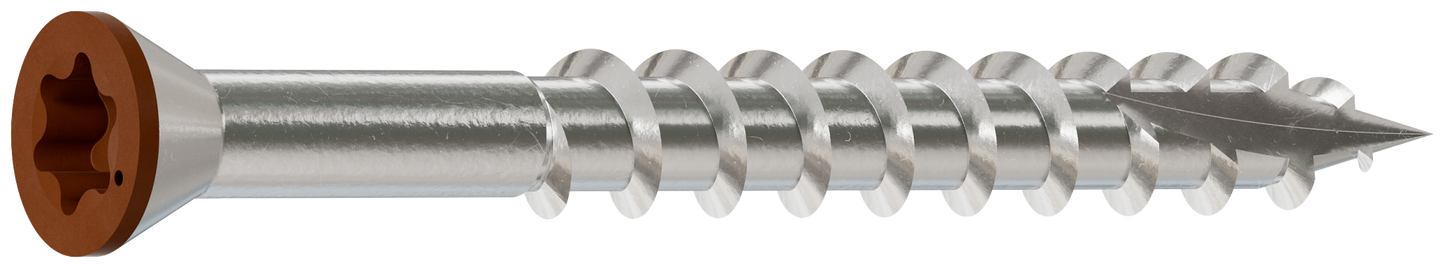 Simpson Strong-Tie T07162FT70TN01 Trim-Head Screw, 6-Lobe Drive — #7 x 1-5/8 in. T-15 Type 316, Tan 01 (70-Qty) (Pack of 5)