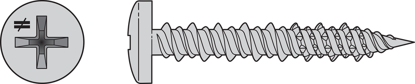 Simpson Strong-Tie T06J075PX-RP25 Marine Screw, Pan Head — #6 x 3/4 in. #2 Phillips Drive, Type 316 (25-Qty)
