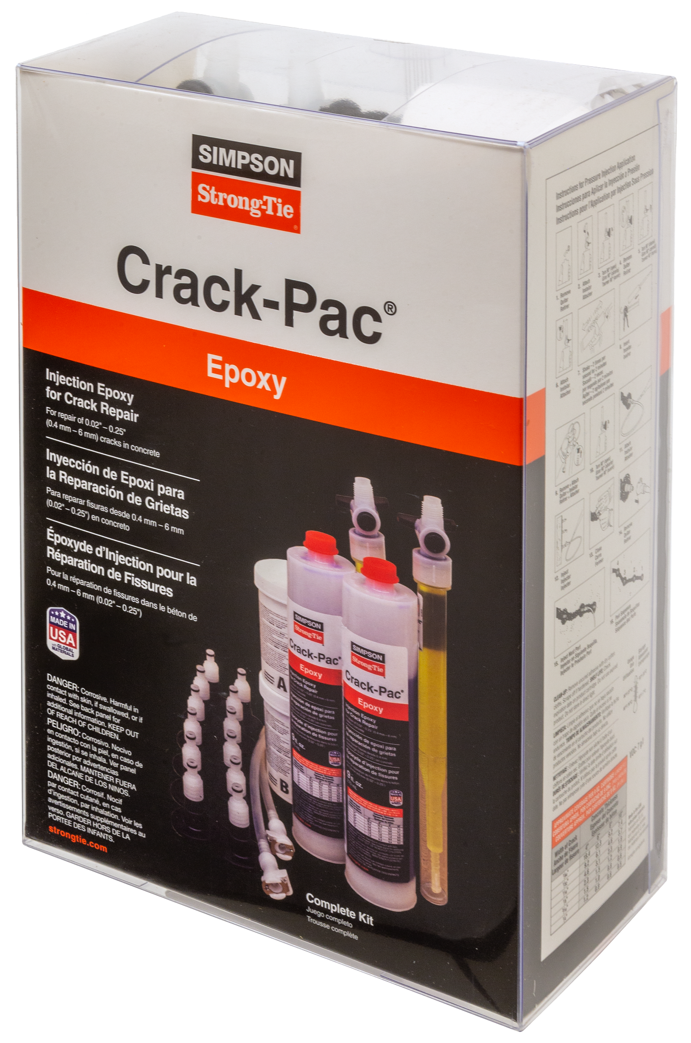 Simpson Strong-Tie ETIPAC2G10KT Crack-Pac® 9-oz. Injection Epoxy Kit (2 Cartridges) (Pack of 2)
