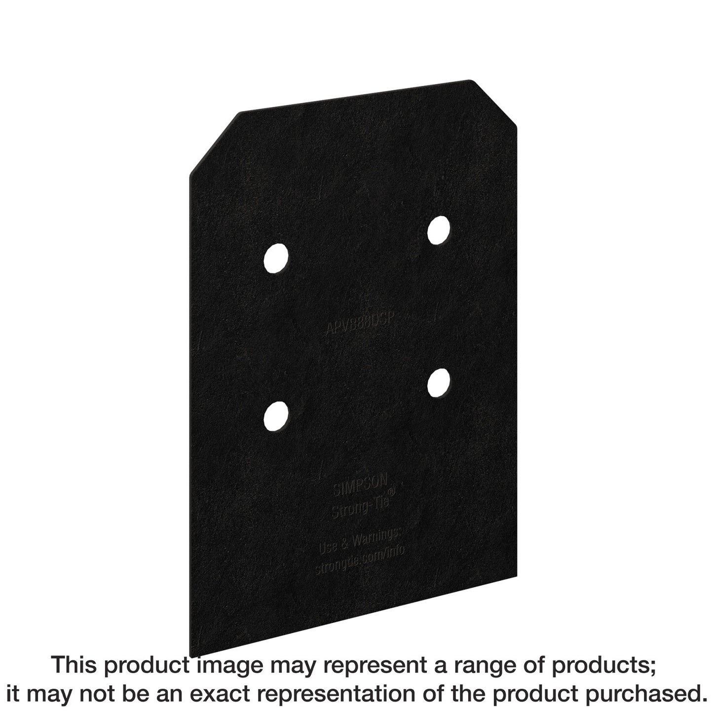 Simpson Strong-Tie APVB88DSP Outdoor Accents® Avant Collection™ ZMAX®, Black Post Base Side Plate for 8x (Qty-2) (Pack of 5)
