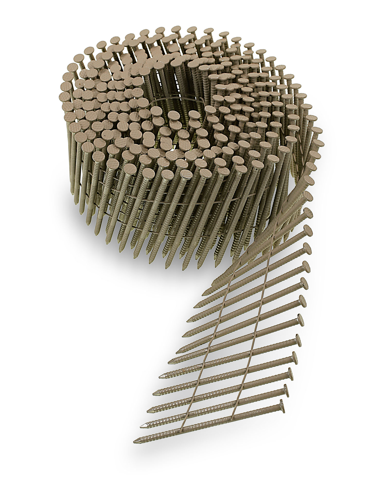 Simpson Strong-Tie S13A250CCTBP 15° Wire Coil, Painted Full Round Head, Ring-Shank Nail — 2-1/2 in. x .092 in. Type 304, Tan (900-Qty) (Pack of 192)