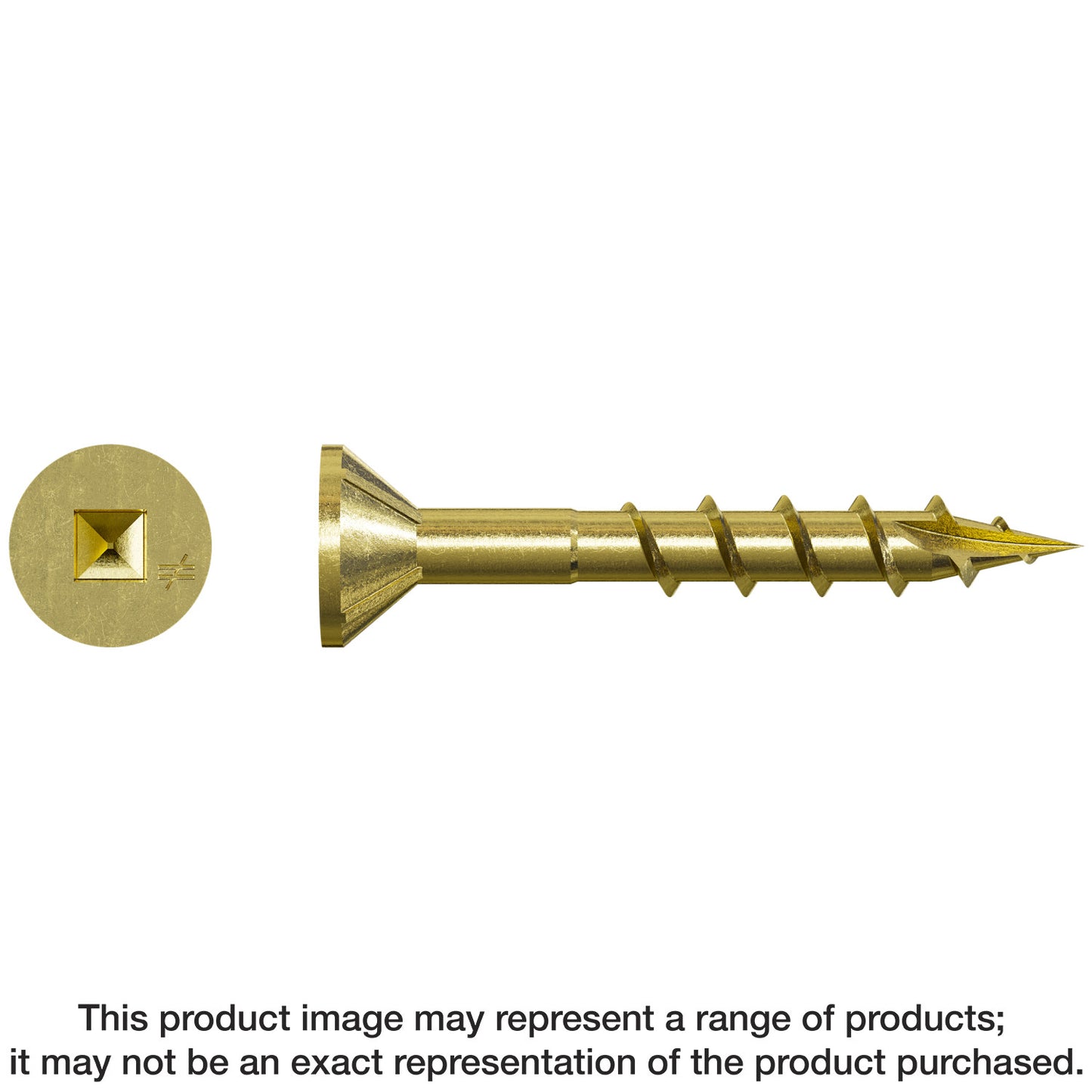 Simpson Strong-Tie WSC114S-17 WSC Wood Screw (Collated) — #8 x 1-1/4 in. #2 Square, Flat Head, Yellow Zinc (2500-Qty)