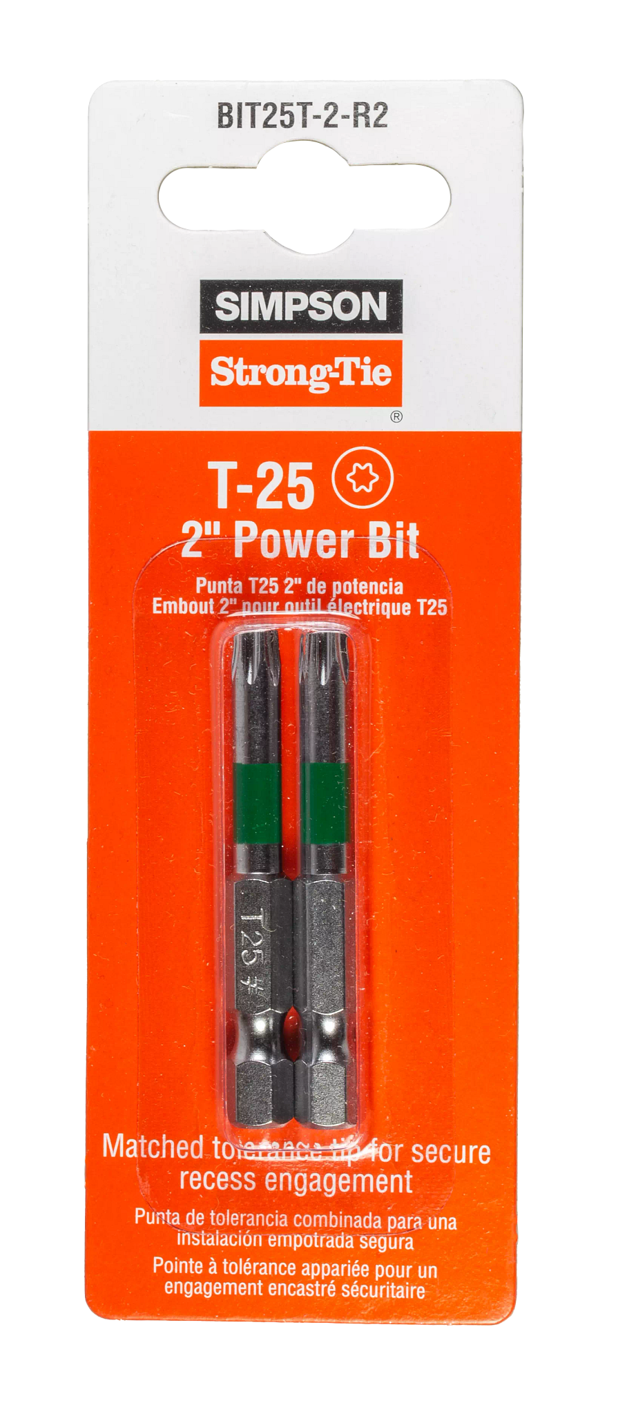 Simpson Strong-Tie BIT25T-2-R2 T25 6-Lobe-Drive 2-in. Power Bit (2-Qty)