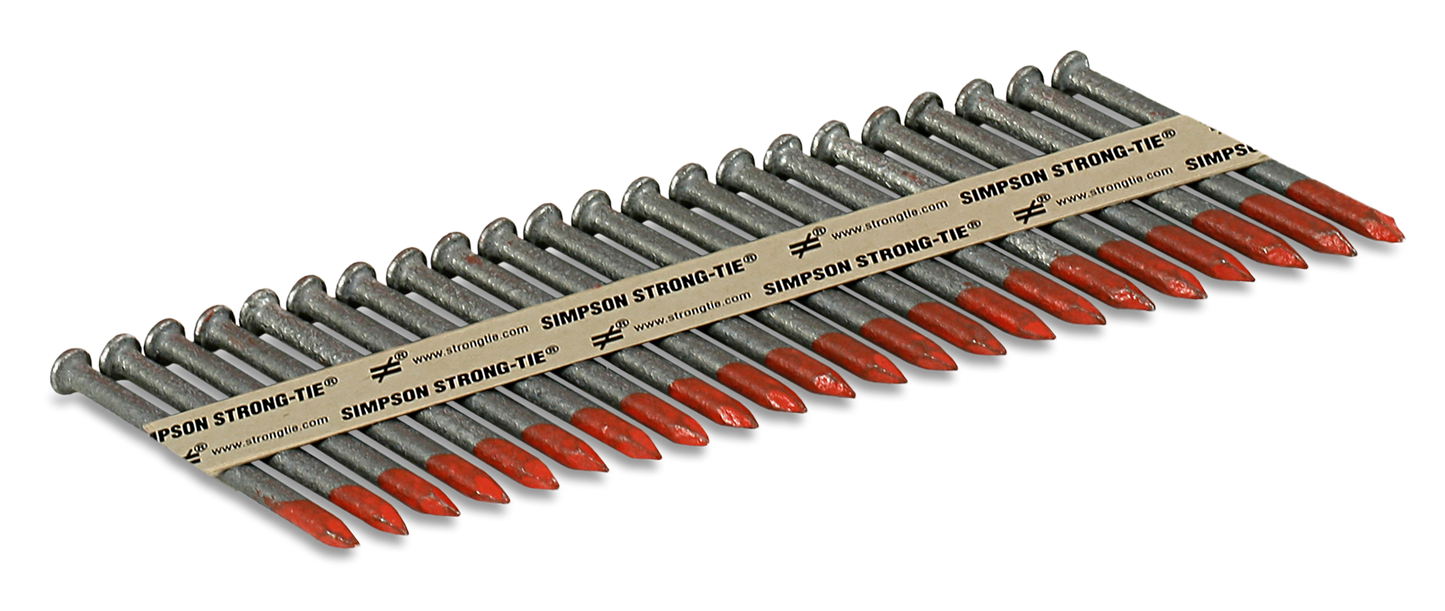 Simpson Strong-Tie N16HDGPT500 Strong-Drive® 33° SCN SMOOTH-SHANK CONNECTOR Nail — 2-1/2 in. x .162 in. HDG (500-Qty) (Pack of 4)