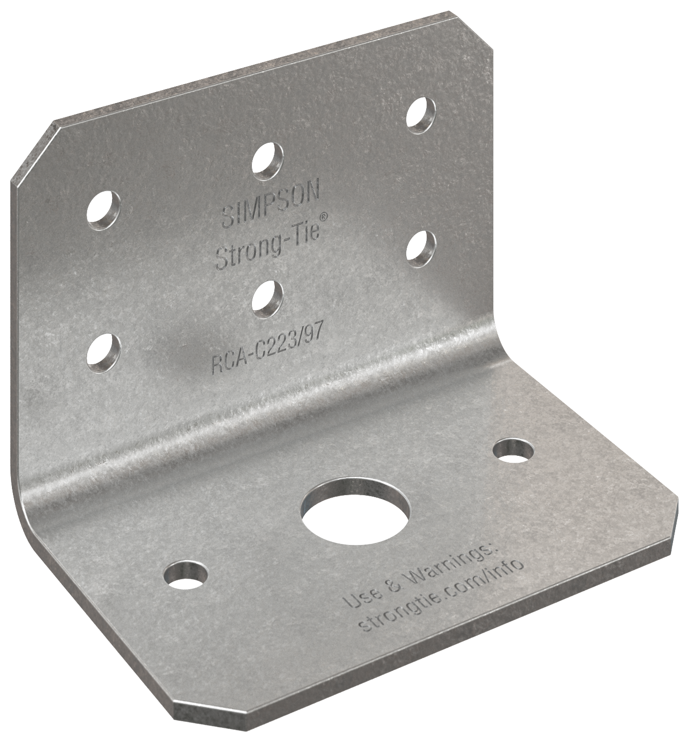 Simpson Strong-Tie RCA-C223/97-R90 RCA-C™ 2 in. x 2 in. x 3 in. 12-Gauge Rigid Connector Angle for Concrete (90-Qty)