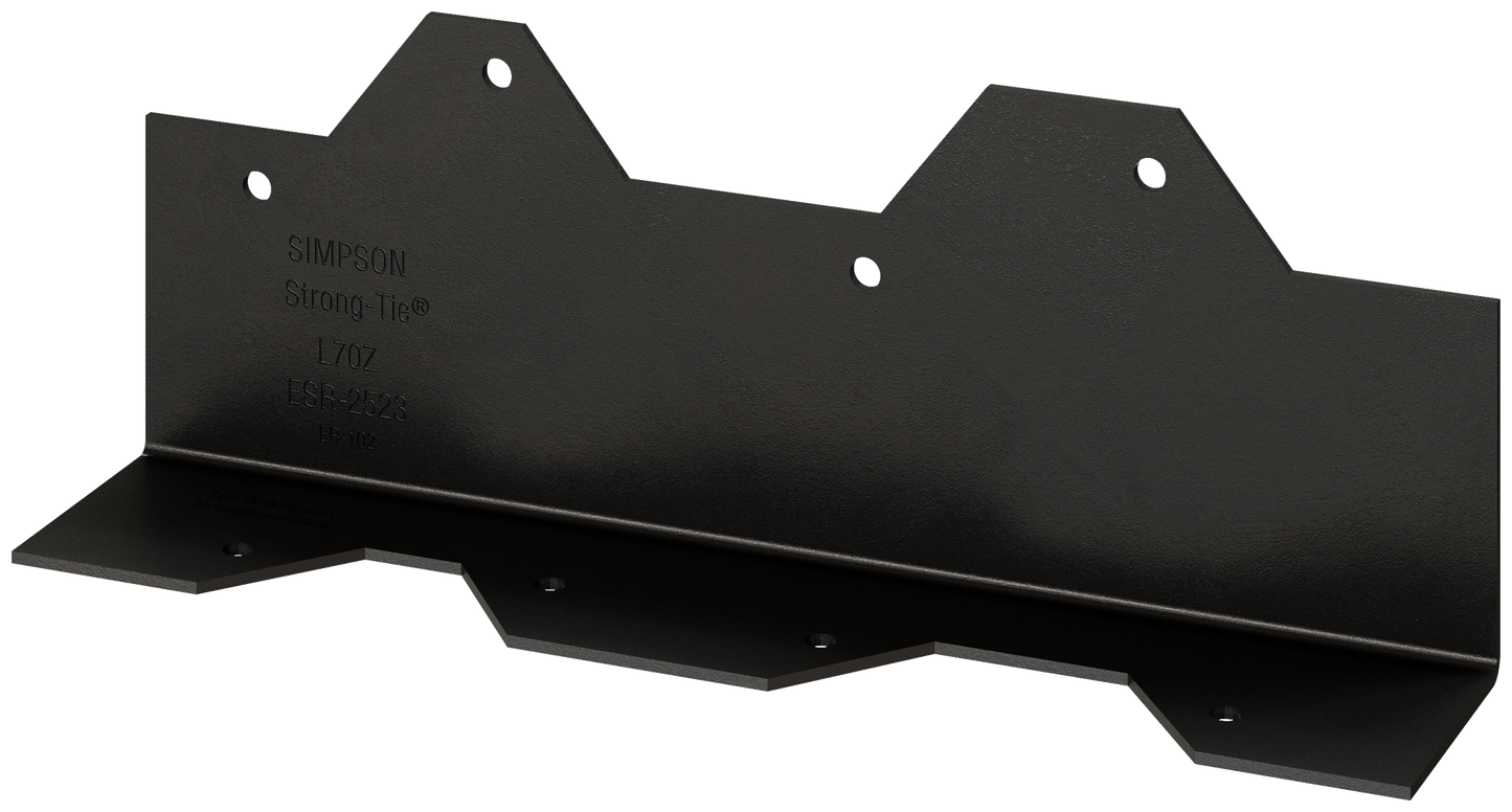 Simpson Strong-Tie L70PC Outdoor Accents® 7 in. 16-Gauge ZMAX®, Black Powder-Coated Reinforcing L Angle