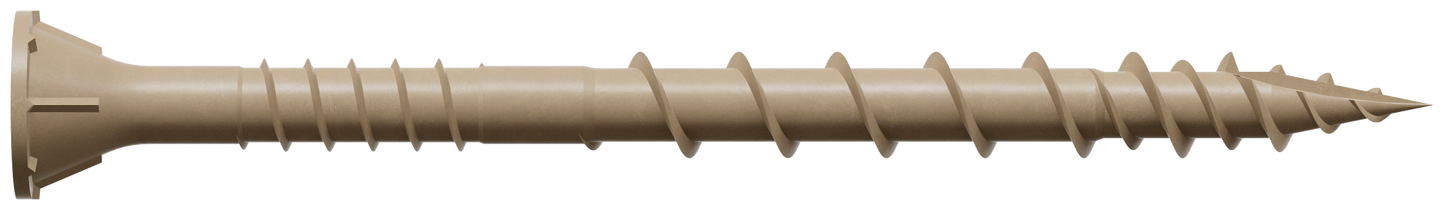 Simpson Strong-Tie DSVT212MB Deck-Drive™ DSV WOOD Screw — #10 x 2-1/2 in. T-25, Flat Head, Quik Guard®, Tan (1750-Qty) (Pack of 64)